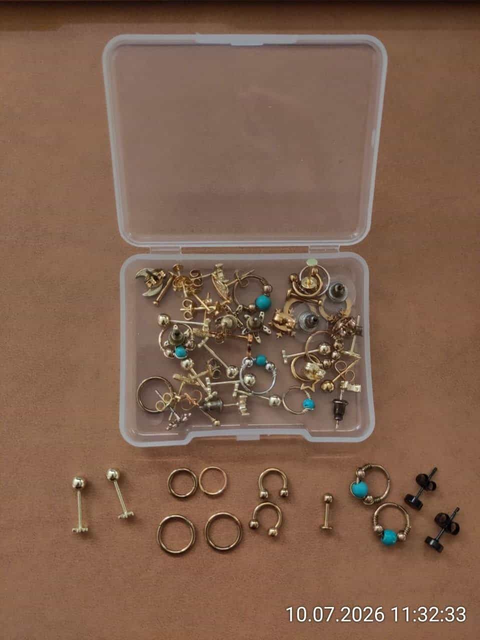 Viele Piercings und Ohrringe