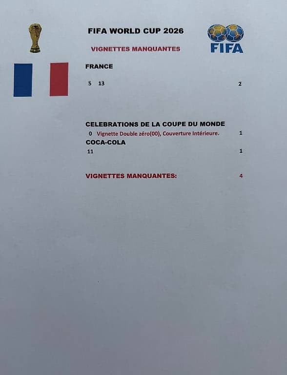 PANINI, World Cup 2026 United Edition (Manquantes & Doubles)