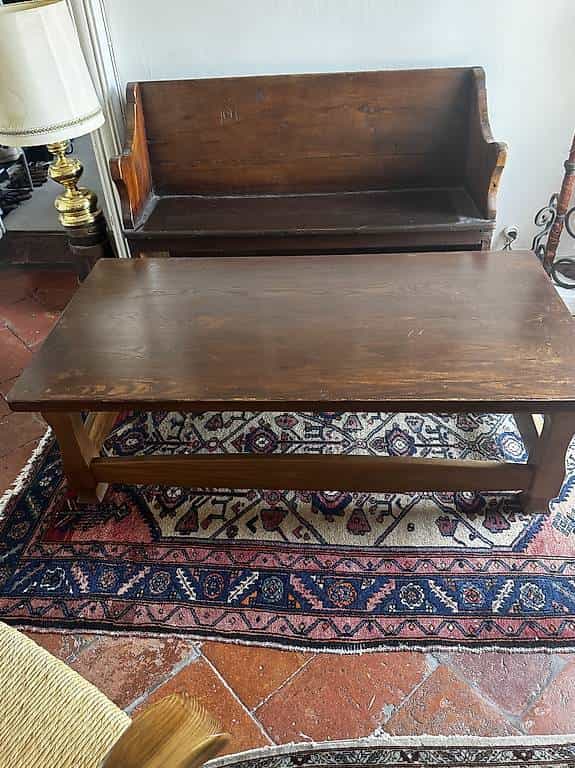 Regalo bellissimo tavolo da salotto in castagno massiccio