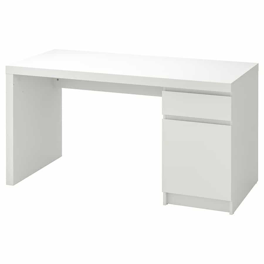 IKEA malm Desk white with storage and drawer