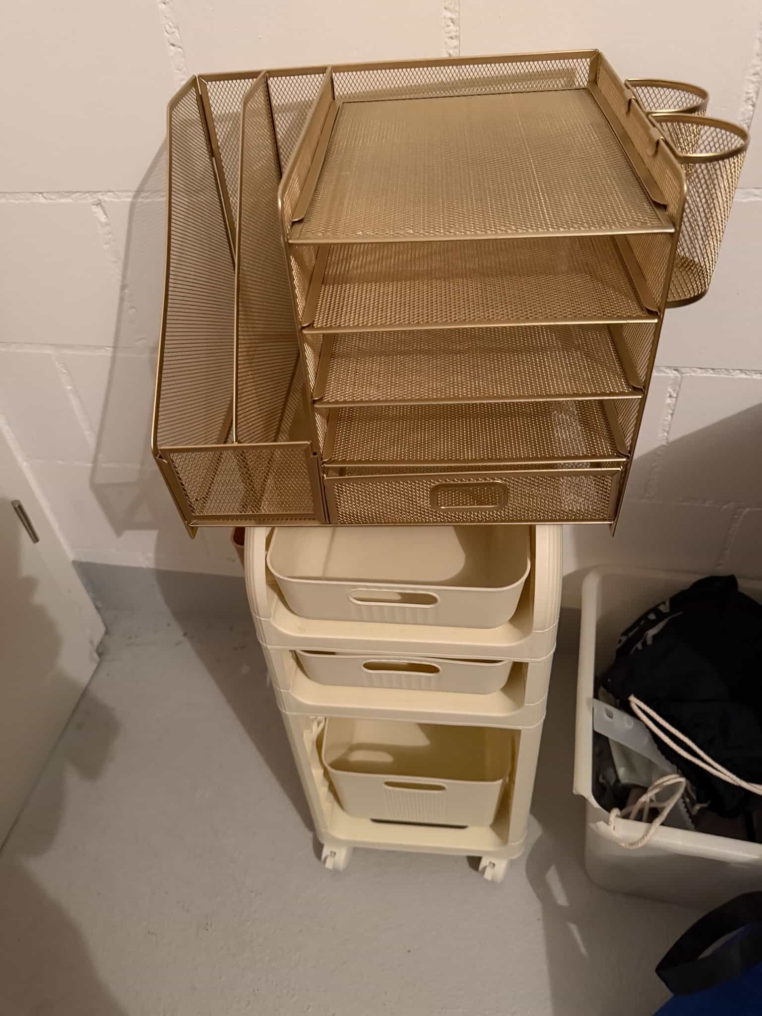 Organizer-Set Mesh, gold/creme