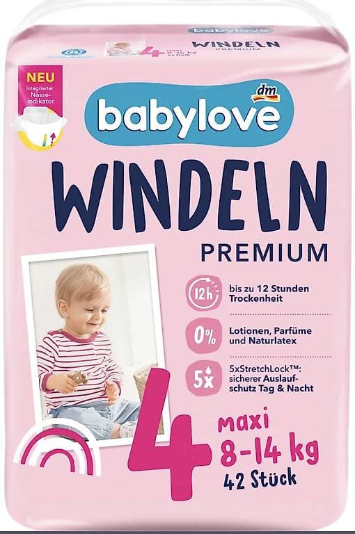 Windeln DM Babylove Grösse 4