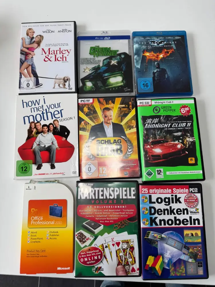 Computerspiele, DVD, Bluray